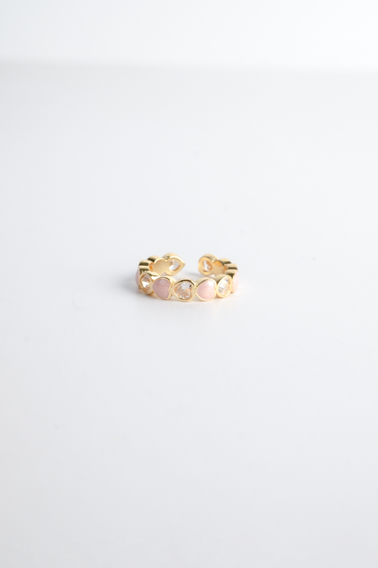 Pink Gold Mix Heart Ring