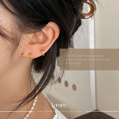 Delicate Silver Bow Hoops
