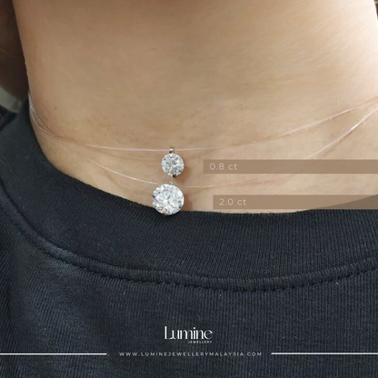 Mermaid's Tear Moissanite Necklace with Cert ( Celebrity-Inspired Necklace | GRA Certified Moissanite )