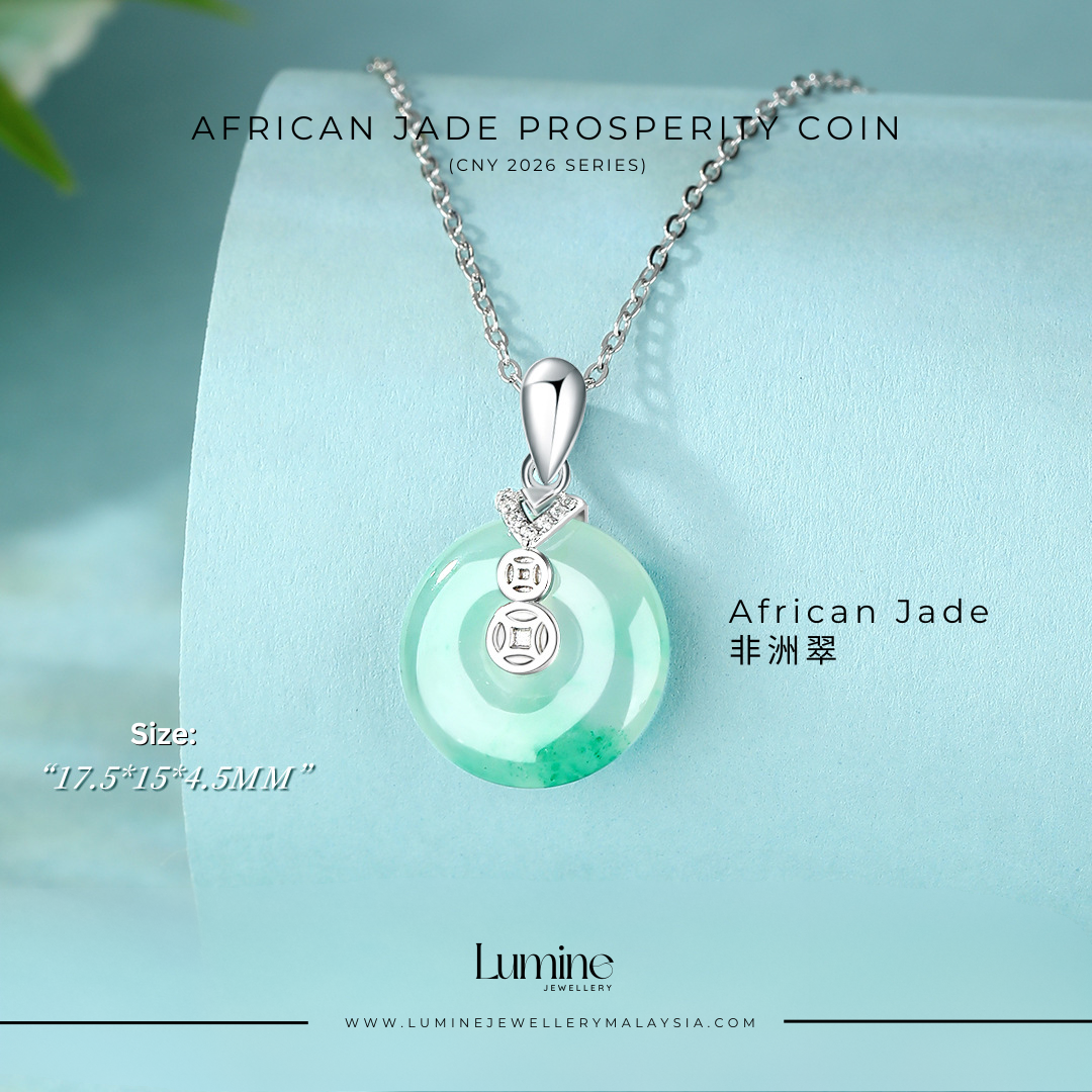 African Jade Prosperity Coin Necklace 非洲翠