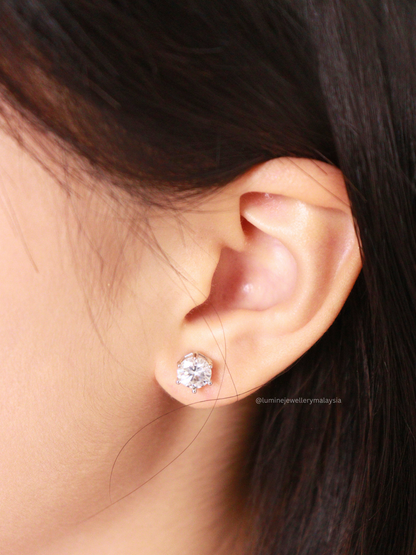 Classic Six Prong Moissanite Earring