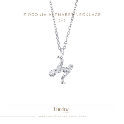 Zirconia Alphabet Necklace