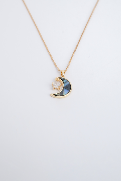 Gold Shell Moon & Star Necklace