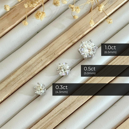 Classic Six Prong Moissanite Earring