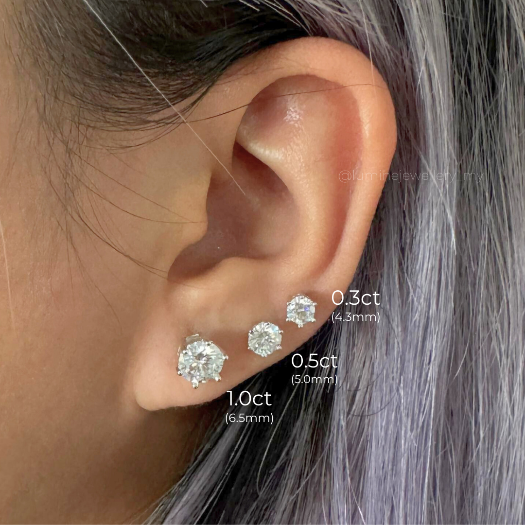 Classic Six Prong Moissanite Earring