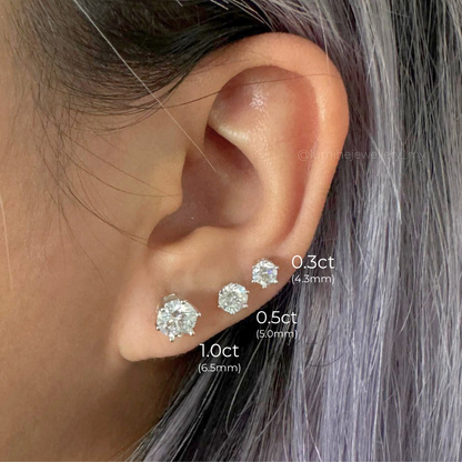 Classic Six Prong Moissanite Earring