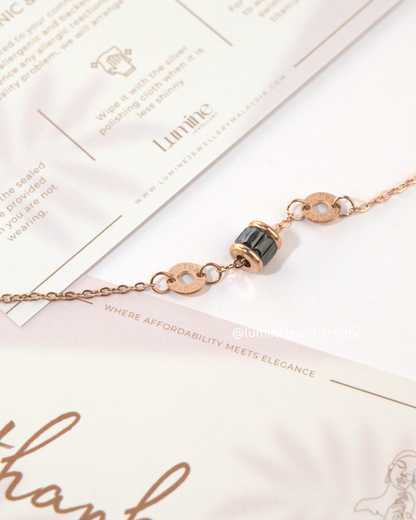 Black Elegant Cylinder Bracelet