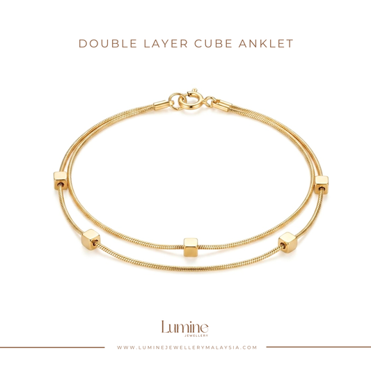Double Layer Cube Anklet