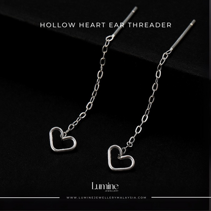 Hollow Heart Ear Threader