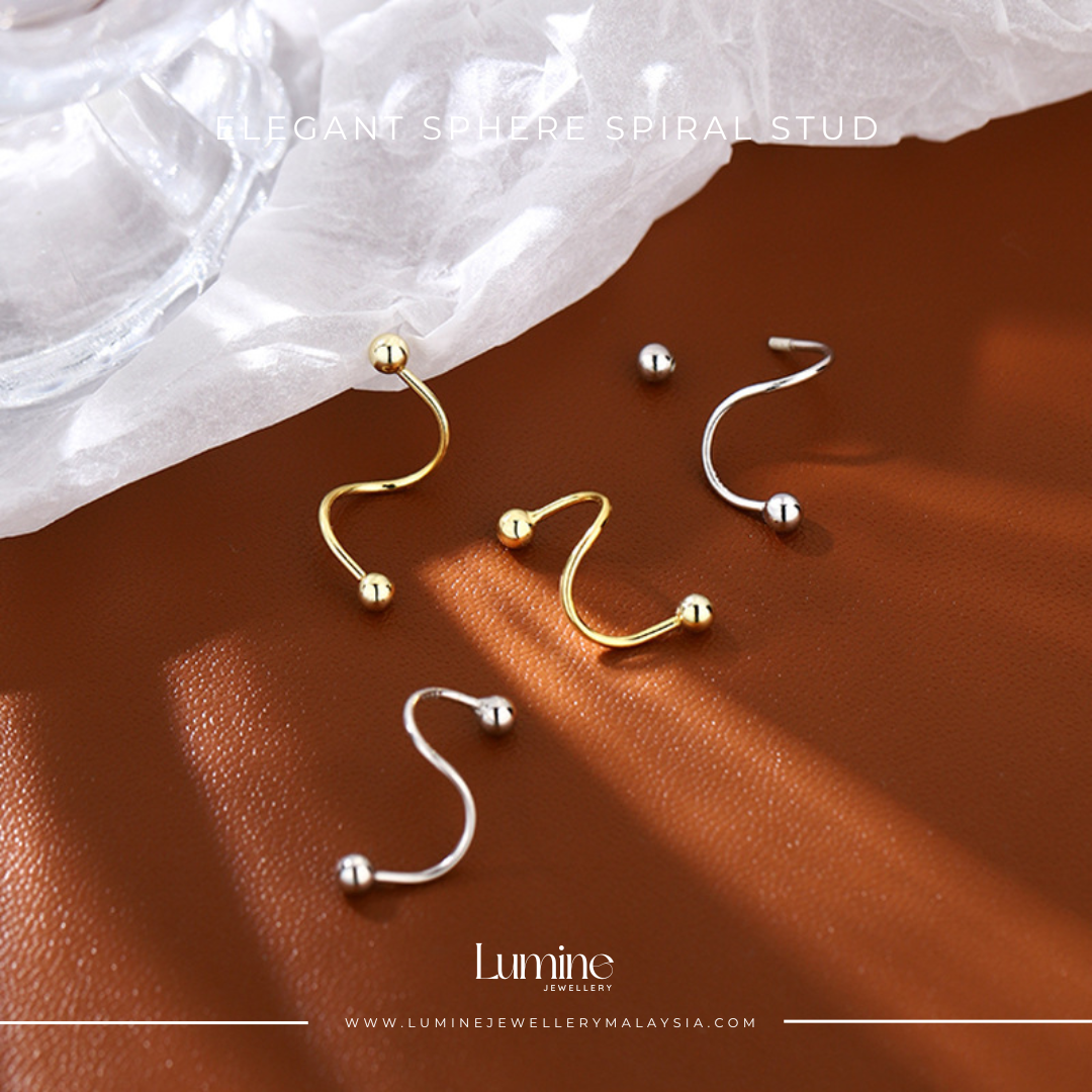 Elegant Sphere Spiral Stud
