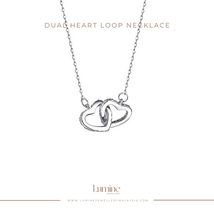 Dual Heart Loop Necklace