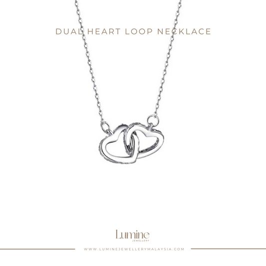 Dual Heart Loop Necklace