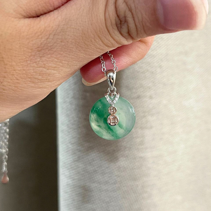 African Jade Prosperity Coin Necklace 非洲翠