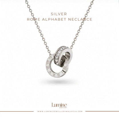 Silver Rome Alphabet Necklace