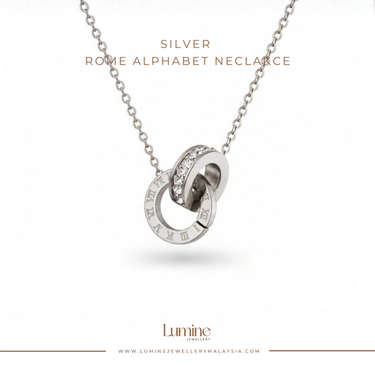 Silver Rome Alphabet Necklace