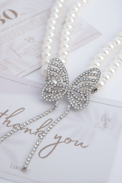 Gala Double Pearl Bow Choker