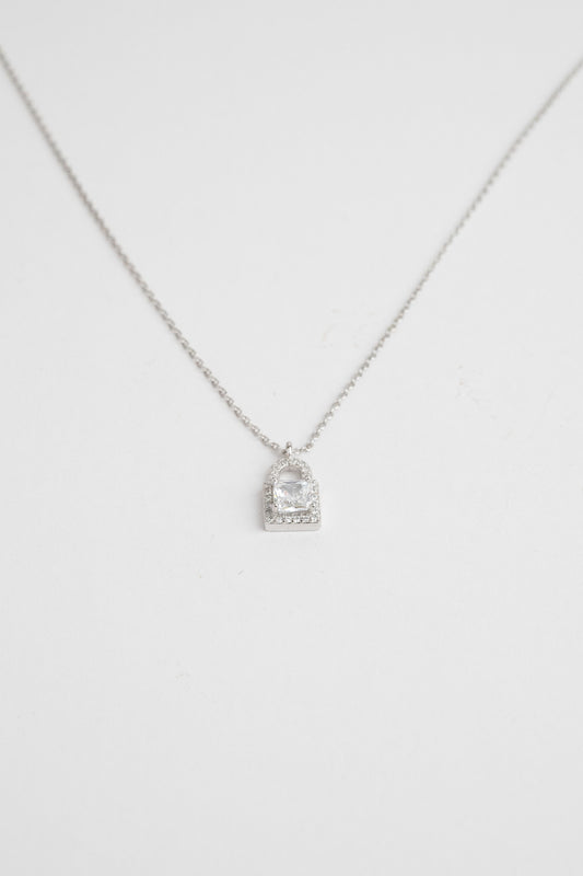 Full Diamond Lock Necklace