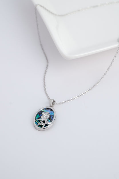 Silver-Plated Shell Rose Necklace