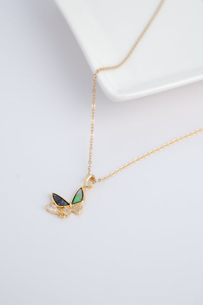 Gold Shell Butterfly Necklace