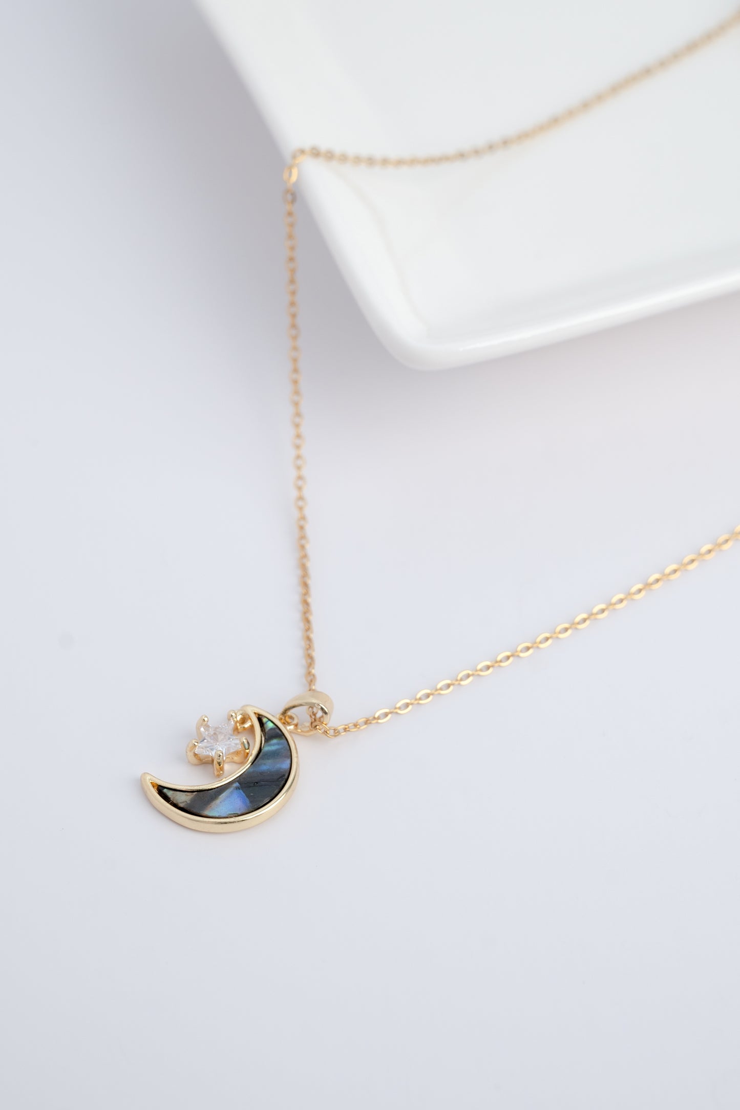 Gold Shell Moon & Star Necklace