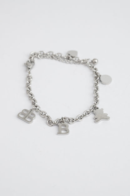 Silver Hip-Hop Bear Bracelet