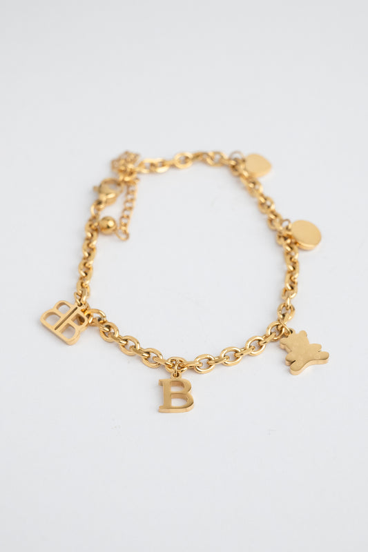 Gold Hip-Hop Bear Bracelet