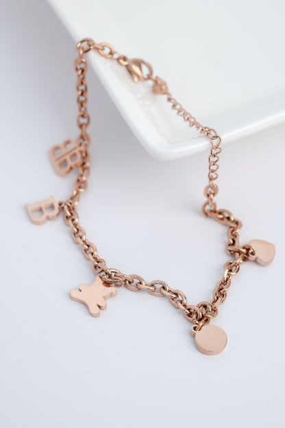 Rose Gold Hip-Hop Bear Bracelet