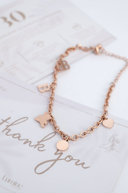 Rose Gold Hip-Hop Bear Bracelet