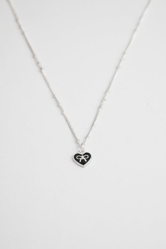 Tiny Bowknot in Heart Necklace