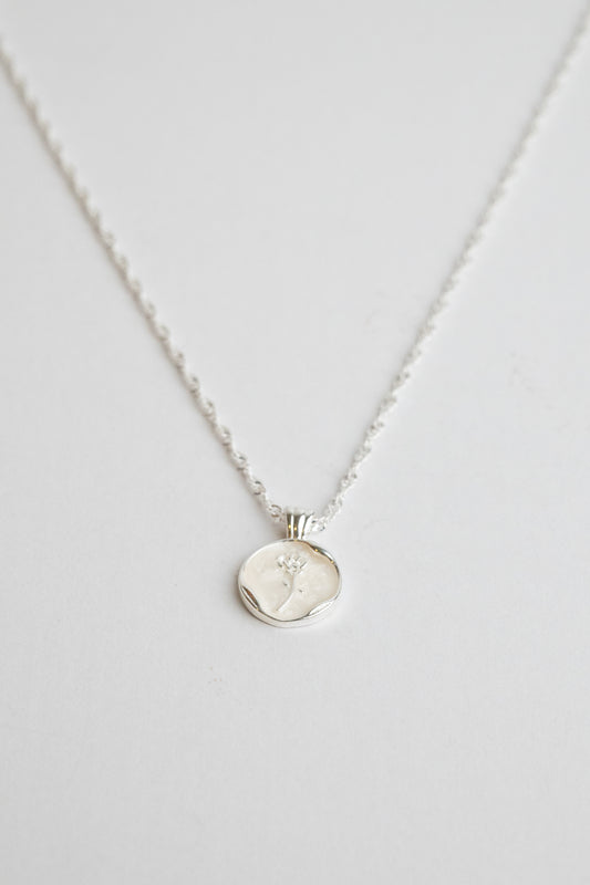 White Shell Rose Necklace