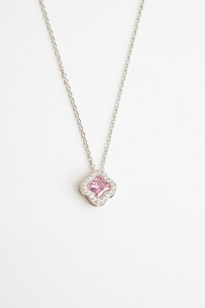 Pink Lucky Clover Necklace