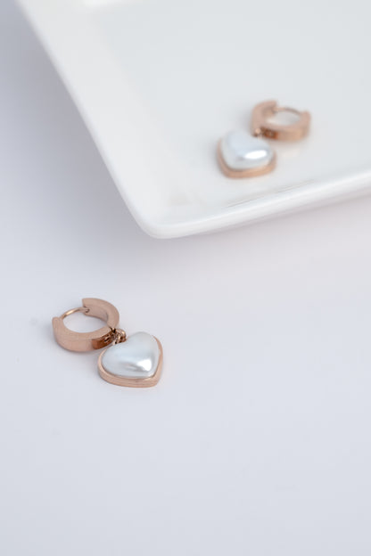 Rose Gold 3D Heart Earrings