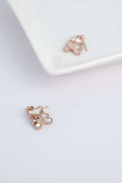 Rose Gold Bear Earrings