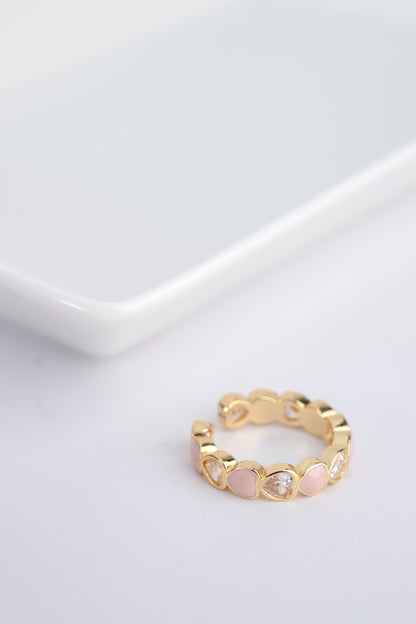 Pink Gold Mix Heart Ring