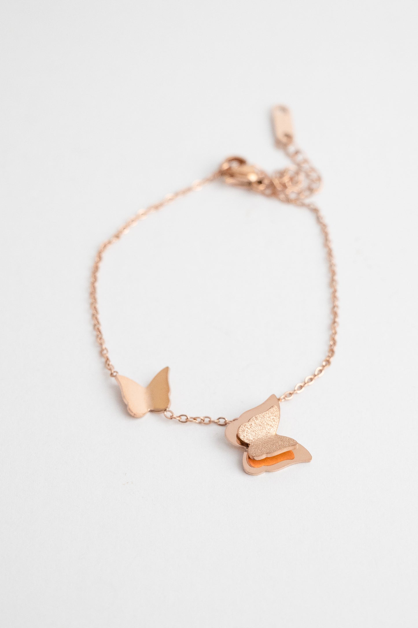 Rose Gold Twin Butterfly Elegance Bracelet