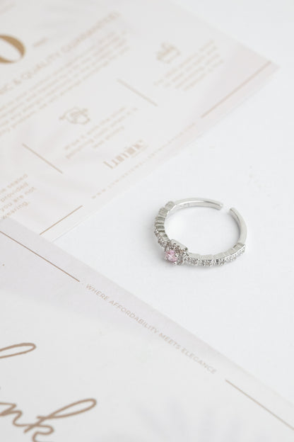 Pink Square Diamond Ring