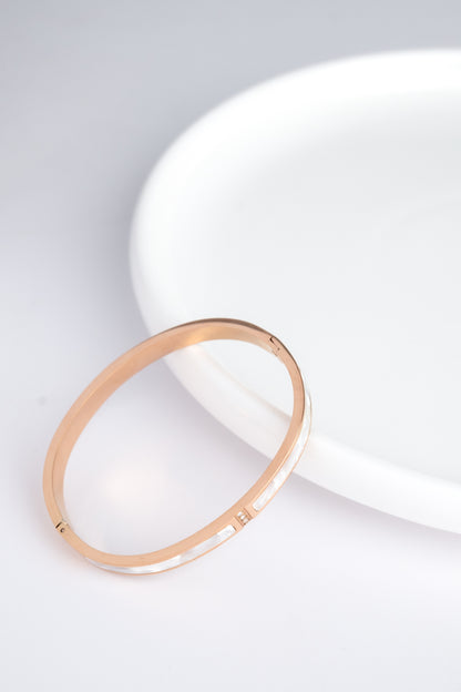 Rose Gold White Shell Cuff