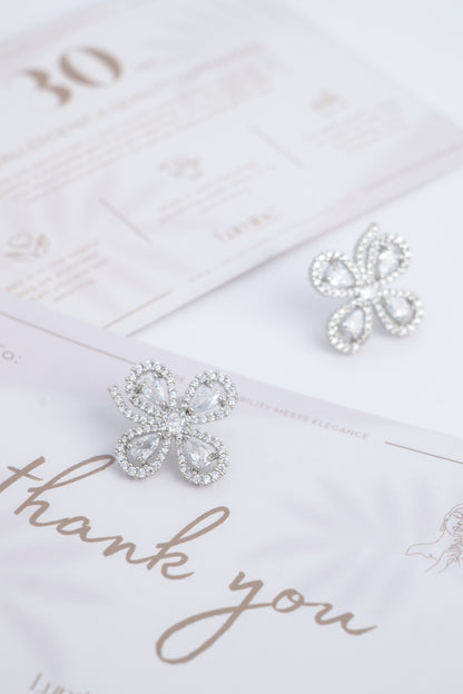 Full Diamond Lucky Clover Earrings