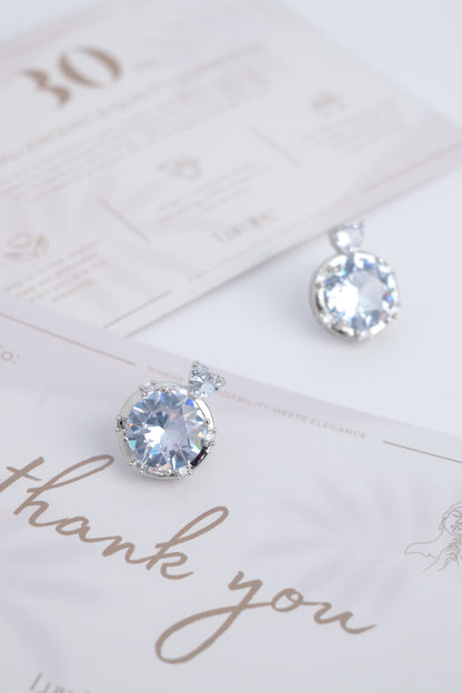 Blue Round Diamond Stud Earrings