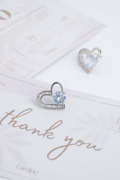 Half Heart Diamond Earrings