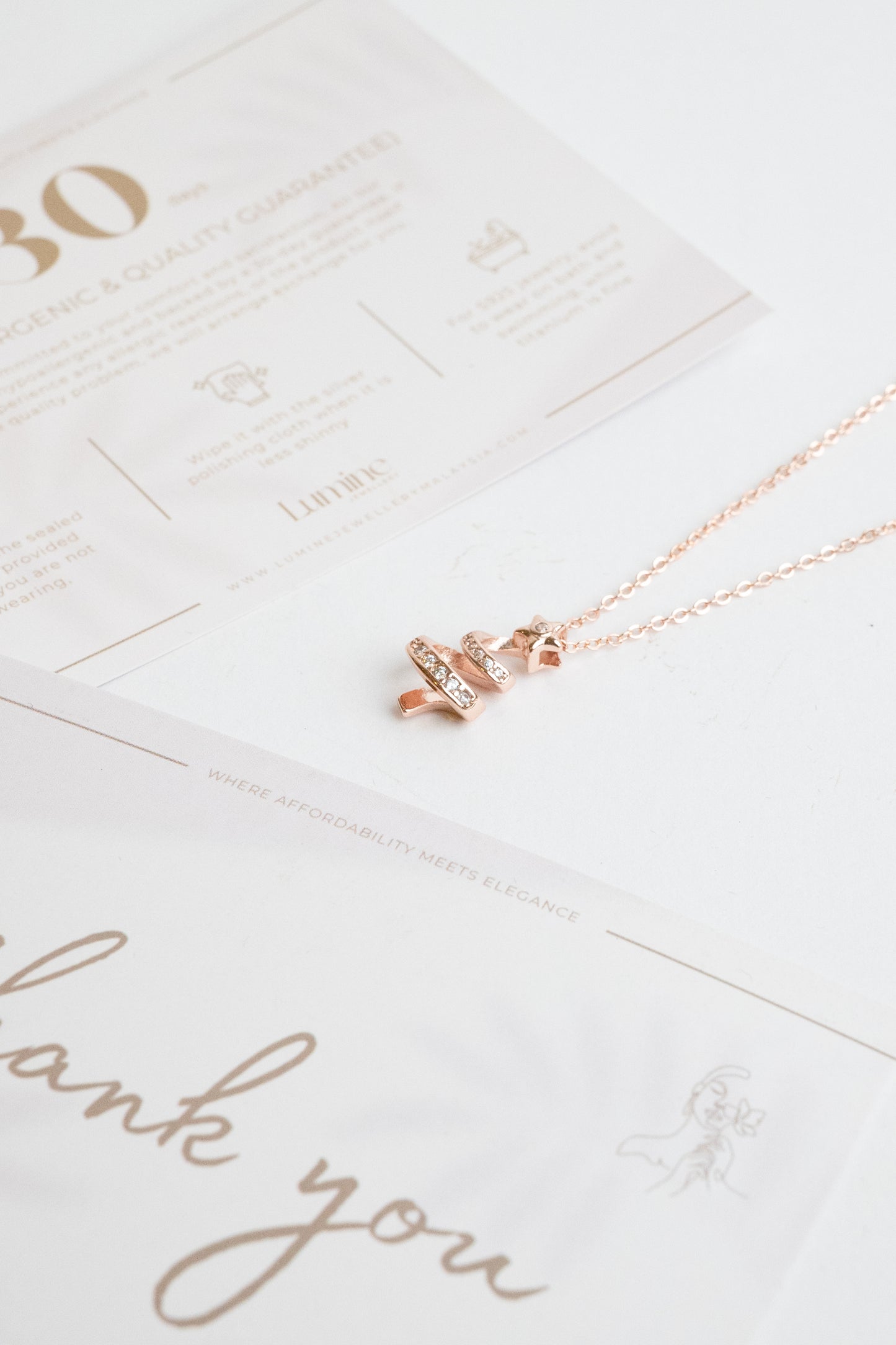 Rose Gold Starlit Christmas Tree Necklace