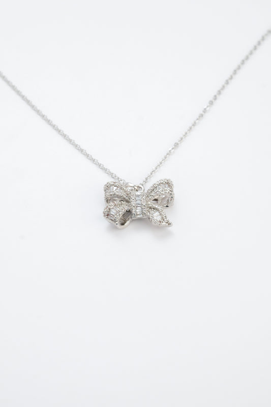 Big Diamond Bowknot Necklace