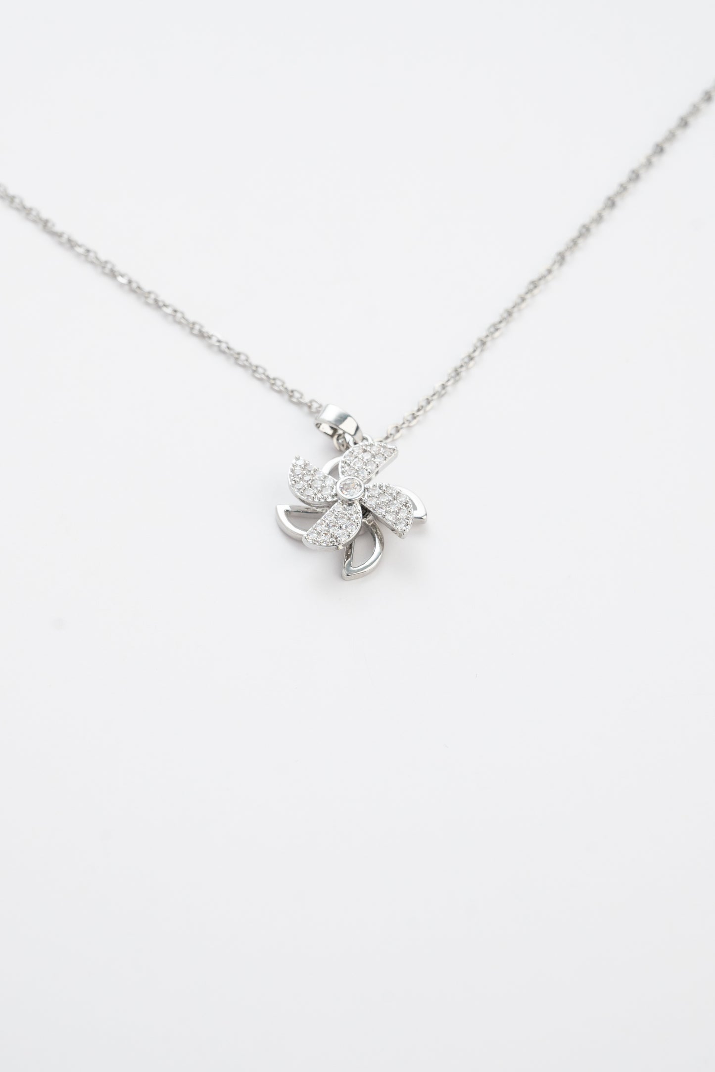 Silver Windmill Diamond Necklace