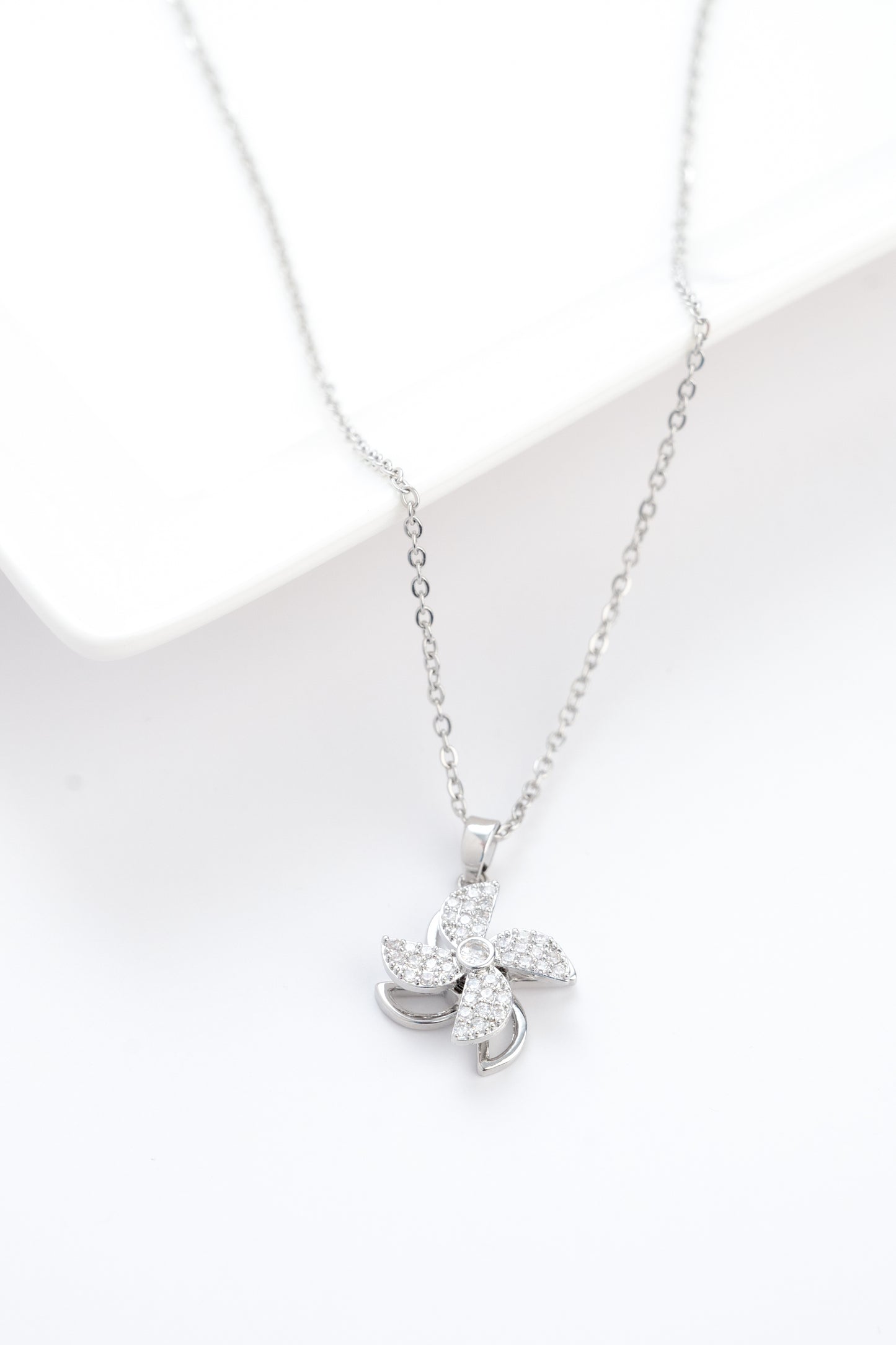 Silver Windmill Diamond Necklace