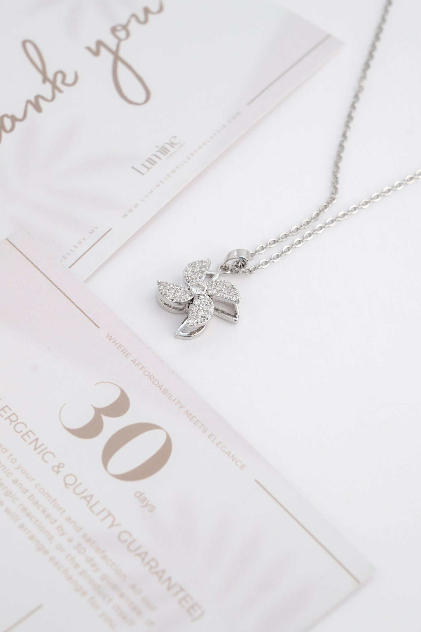 Silver Windmill Diamond Necklace