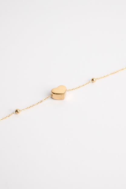 Golden Heartbeat Anklet