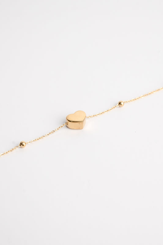 Golden Heartbeat Anklet