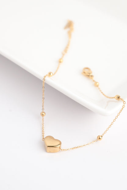 Golden Heartbeat Anklet