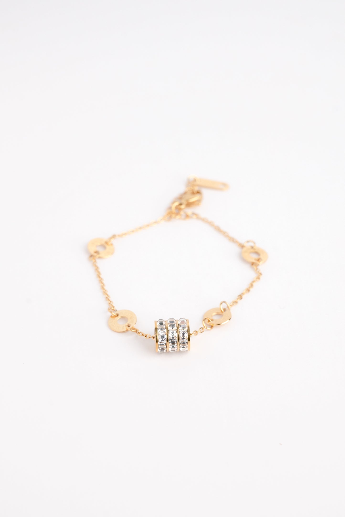 Gold Elegant Cylinder Bracelet