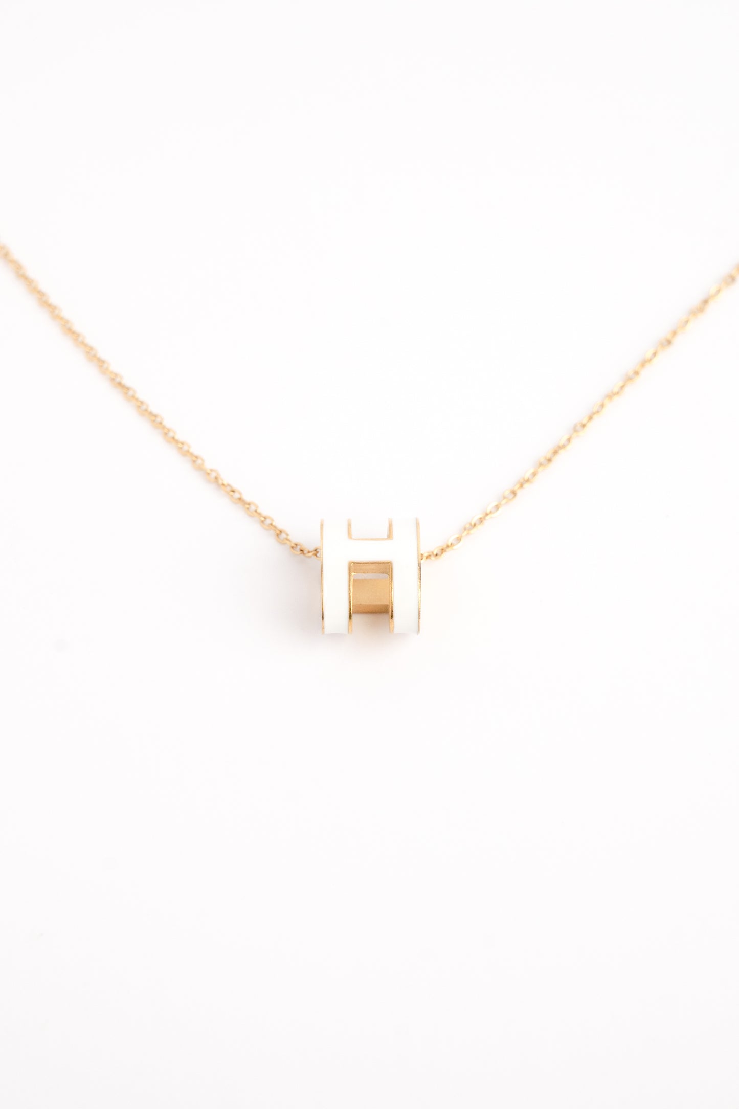 White H Alphabet Necklace